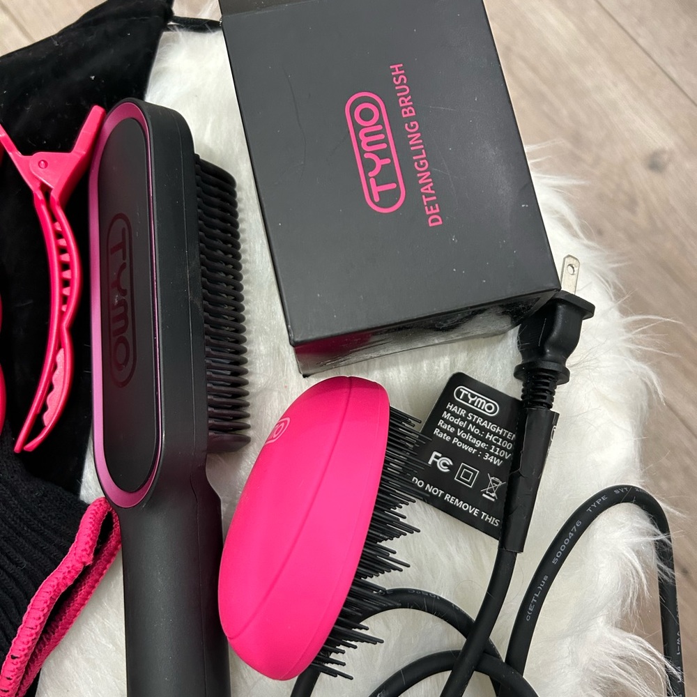 🔥SALE🔥•TYMO • Hair Straightening Comb • Black & Pink • - Picture 6 of 8